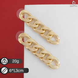 Серьги металл Цепь узкое плетение, цвет золото