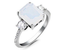 Кольцо, лунный камень выращ., МЦВ2005