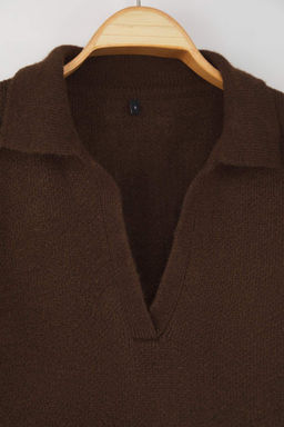 Wardrobe Essentials Lacivert*001 Yumusak Dokulu Cizgili Genis Kal?p Basic Triko Kazak TWOAW26KZ00087 - Trendyolmilla фото 12