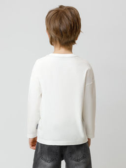 КР 302847/молочный 0602 к600 лонгслив (футболка дл.рукав) для мал