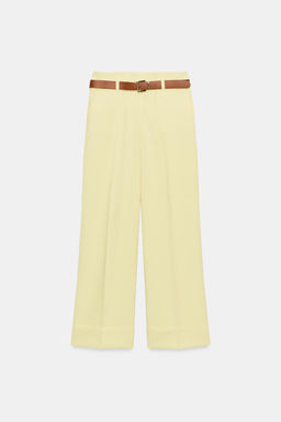 TROUSERS WITH TURN-UP CUFFS AND BELT - Zara фото 9