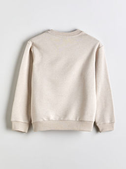 Bisiklet Yaka Bask?l? Erkek ?ocuk Sweatshirt