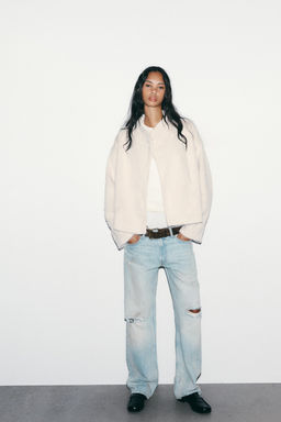 DOUBLE-BREASTED FAUX FUR JACKET - Zara фото 9