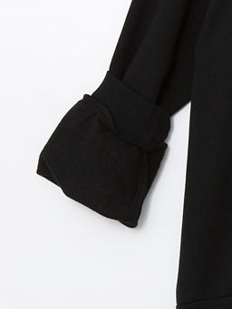 Bisiklet Yaka Minnie Mouse Bask?l? K?z ?ocuk Kal?n Sweatshirt