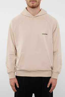 TRENDYOL MAN Bej Unisex Oversize/Genis Kesim Reglan Kol Sloganl? Kapusonlu Sweatshirt TMNAW25SW00156 - Trendyolmilla фото 13