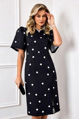 Платье AGATTI 5888 Черный с белым горохом