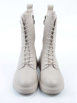 04-PAM366-2Z LT. BEIGE Ботинки зимние женские (натуральная кожа, 100% шерсть)