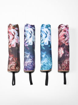 Зонт механический Воздушные пионы, эпонж, 4 сложения, 8 спиц, R=48/55 см, d=96 см, МИКС