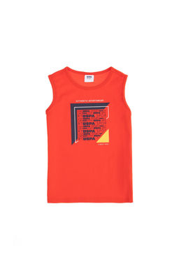 Красная футболка без рукавов с круглым вырезом для мальчиков Неожиданная скидка в корзине