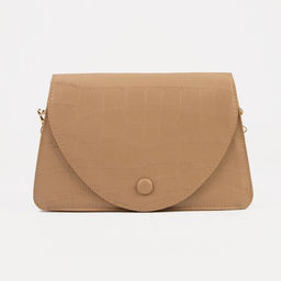 Сумка женская на клапане, цвет бежевый