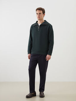 Fermuarl? Dik Yaka Erkek Sweatshirt