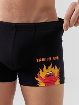 Цена за 2 штуки! ТРУСЫ МУЖСКИЕ черный +печать3 411134