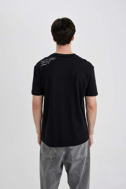 Футболка стандартного кроя с круглым вырезом и короткими рукавами с принтом - Defacto фото 6