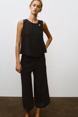 PLEATED HEM CULOTTE TROUSERS - Zara фото 12