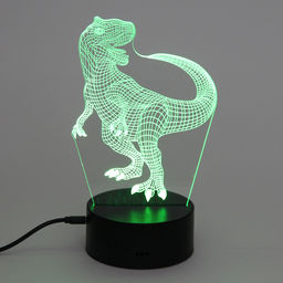 Цена за 2 шт. Светильник ночник "3D-Динозавр" на пластиковой подставке, с включателем USB