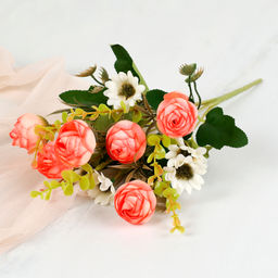 Цветок искусственный Букет РОЗ 30см арт. WH-37 /(649284) - Полимербыт фото 3