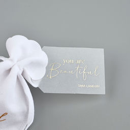 Цена за 5 шт. Мешочек подарочный замшевый Ты прекрасна, тиснение, 9?12 см  1.5 см