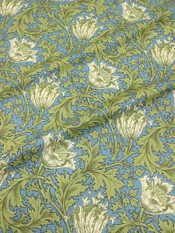 Импорт. хлопок Аллана цв.сине-голубой/оливково-салатовый, ш.1.45м, хлопок-100%, 100гр/м.кв