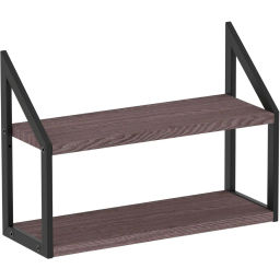 Полка TI_настен/настоль Комус Онега-8 150х450 мет чер/ЛДСП ясень анкор тем