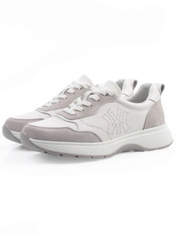 03-YC527-2 WHITE/GRAY Кроссовки женские (натуральная кожа)