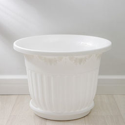 Горшок для цветов с поддоном «Лозанна», 40 л, пластиковый, белый