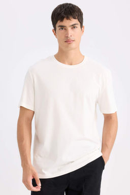 New Regular Fit Bisiklet Yaka Basic Duz K?sa Kollu Tisort - Defacto фото 3
