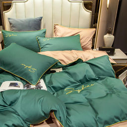 КПБ Mency однотонный с вышивкой MENO018 Семейный