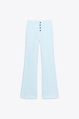Z1975 HIGH-WAIST FLARE JEANS WITH BUTTONS - Zara фото 8