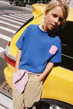 T-SHIRT WITH RAISED SLOGAN - Zara фото 5