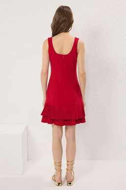 TRENDYOLMILLA Siyah Duz Piliseli Mini Dokuma Elbise TWOSS25EL00753  фото 5