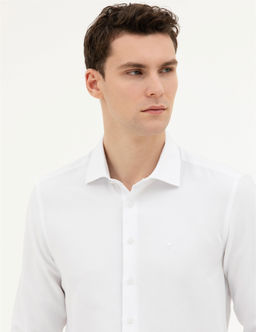 Beyaz Slim Fit Uzun Kollu G_mlek