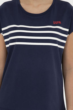 Женская темно-синяя футболка с круглым вырезом - U.s. polo assn фото 6