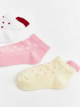 Puantiyeli K?z ?ocuk Patik ?orap 3l?