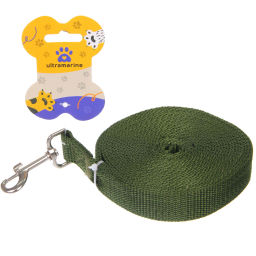 Цена за 2 шт. Поводок для собак крупных пород "Мой Бро", цвет хаки, ширина 2,5см, длина 5 метров (ручка-петля) (лейбл)