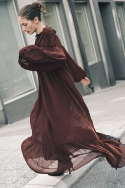 Vestido de gasa con volantes - H&m фото 3