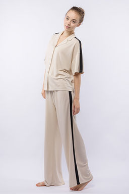 Комплект жен. (блузка и брюки) Sanda молочный Pajamas