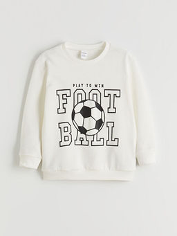 Bask?l? Erkek ?ocuk Sweatshirt