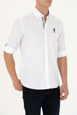 U. S. Polo Assn / Мужская белая рубашка с длинным рукавом - U.s. polo assn фото 6