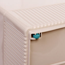 Органайзер - лоток для хранения на колесиках "ИДЕАДОМА", цвет бежевый, 33.6*17.2*25.2см