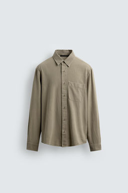 WASHED COTTON-LINEN SHIRT
