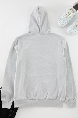 Gri Melanj Regular/Normal Kesim Fermuarl? Kapusonlu Basic Sweatshirt TMNAW25SW00114 - Trendyolmilla фото 8