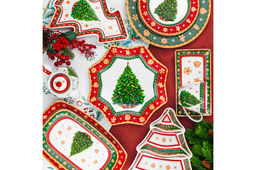 Чайная пара 2 пр. 250 мл 12,5*9,5*7 см Новогодняя ёлка красный узор NEW BONE CHINA - Elan gallery фото 5