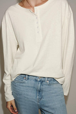 RUSTIC HENLEY T-SHIRT - Zara фото 5