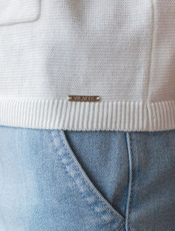 Кардиган c коротким рукавом вязаный из хлопка с акрилом