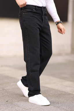 Siyah Smoke Erkek Baggy Fit Jeans Kot Pantolon TMNAW24JE00027