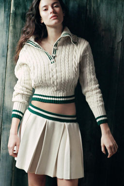 CABLE-KNIT SWEATER