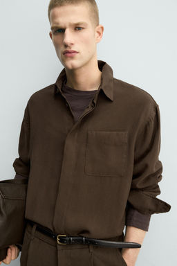 CAMISA FLUIDA RELAXED FIT / Marr?n - Zara фото 6