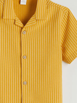 Resort Yaka ?izgili K?sa Kollu Erkek ?ocuk G?mlek