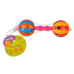Цена за 2 шт. Погремушка Крошка Я «Яркий маракас: гантелька», от 3 мес., МИКС
