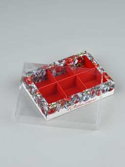 Цена за 5 шт. Коробка под 6 конфет с ячейками «Ёлочные новогодние шары», 10×14.5×3 см